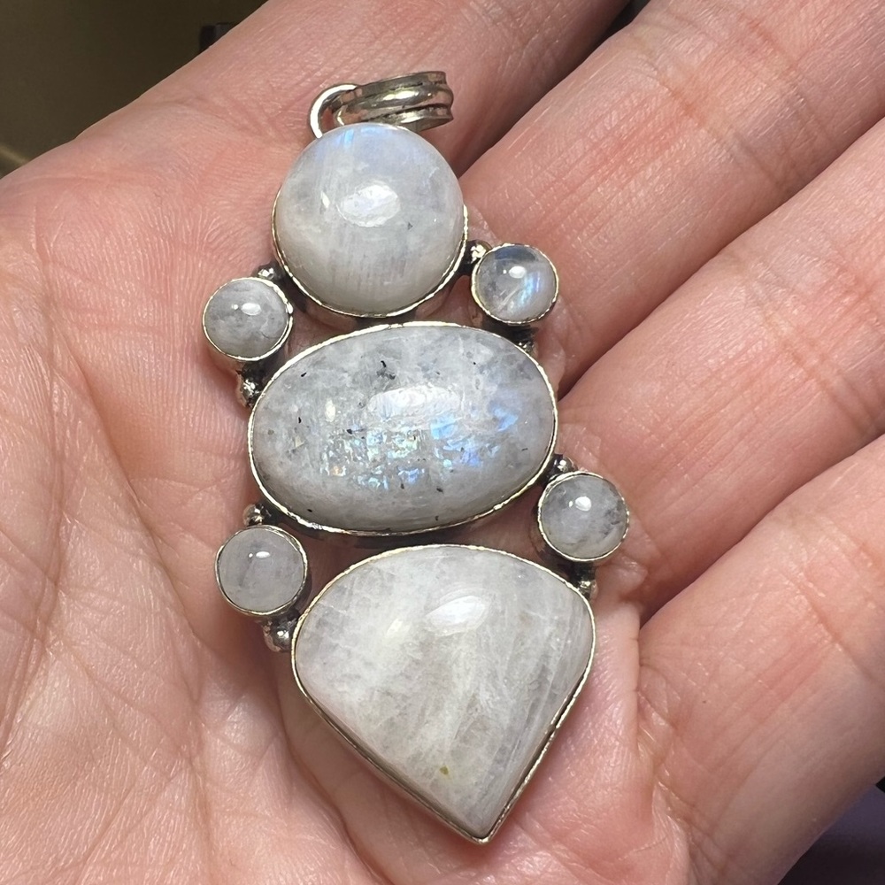 - Large Rainbow Moonstone Pendant